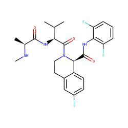 CN[C@@H](C)C(=O)N[C@H](C(=O)N1CCc2cc(F)ccc2[C@@H]1C(=O)Nc1c(F)cccc1F)C(C)C ZINC000211027424