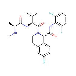 CN[C@@H](C)C(=O)N[C@H](C(=O)N1CCc2cc(F)ccc2[C@H]1C(=O)Nc1c(F)cccc1F)C(C)C ZINC000211027456