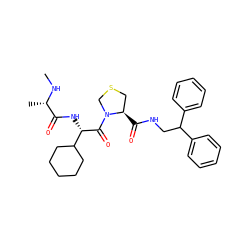 CN[C@@H](C)C(=O)N[C@H](C(=O)N1CSC[C@H]1C(=O)NCC(c1ccccc1)c1ccccc1)C1CCCCC1 ZINC000084722770