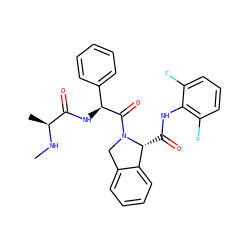 CN[C@@H](C)C(=O)N[C@H](C(=O)N1Cc2ccccc2[C@H]1C(=O)Nc1c(F)cccc1F)c1ccccc1 ZINC000145107256