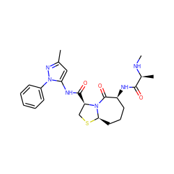 CN[C@@H](C)C(=O)N[C@H]1CCC[C@H]2SC[C@@H](C(=O)Nc3cc(C)nn3-c3ccccc3)N2C1=O ZINC000014964050