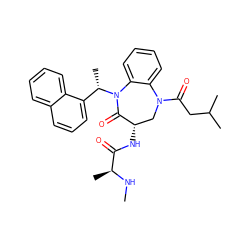 CN[C@@H](C)C(=O)N[C@H]1CN(C(=O)CC(C)C)c2ccccc2N([C@@H](C)c2cccc3ccccc23)C1=O ZINC000096285505