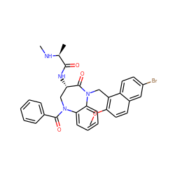 CN[C@@H](C)C(=O)N[C@H]1CN(C(=O)c2ccccc2)c2ccccc2N(Cc2c(OC)ccc3cc(Br)ccc23)C1=O ZINC000096285541