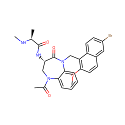 CN[C@@H](C)C(=O)N[C@H]1CN(C(C)=O)c2ccccc2N(Cc2c(OC)ccc3cc(Br)ccc23)C1=O ZINC000096285519