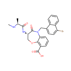 CN[C@@H](C)C(=O)N[C@H]1COc2c(C(=O)O)cccc2N(Cc2ccc(Br)c3ccccc23)C1=O ZINC000208251550