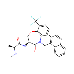 CN[C@@H](C)C(=O)N[C@H]1COc2c(cccc2C(F)(F)F)N(Cc2c(C)ccc3ccccc23)C1=O ZINC000144020503