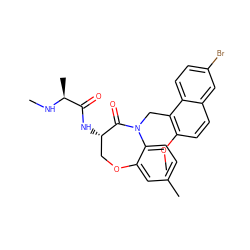 CN[C@@H](C)C(=O)N[C@H]1COc2cc(C)ccc2N(Cc2c(OC)ccc3cc(Br)ccc23)C1=O ZINC000220129783