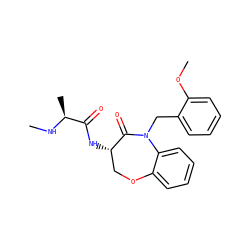 CN[C@@H](C)C(=O)N[C@H]1COc2ccccc2N(Cc2ccccc2OC)C1=O ZINC000220133678