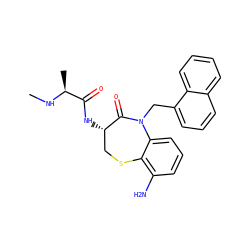 CN[C@@H](C)C(=O)N[C@H]1CSc2c(N)cccc2N(Cc2cccc3ccccc23)C1=O ZINC000144218282