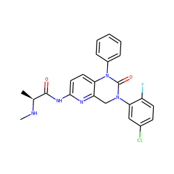CN[C@@H](C)C(=O)Nc1ccc2c(n1)CN(c1cc(Cl)ccc1F)C(=O)N2c1ccccc1 ZINC000142980893