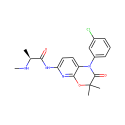 CN[C@@H](C)C(=O)Nc1ccc2c(n1)OC(C)(C)C(=O)N2c1cccc(Cl)c1 ZINC000143227958