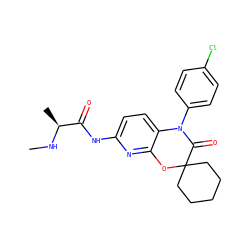 CN[C@@H](C)C(=O)Nc1ccc2c(n1)OC1(CCCCC1)C(=O)N2c1ccc(Cl)cc1 ZINC000206852482