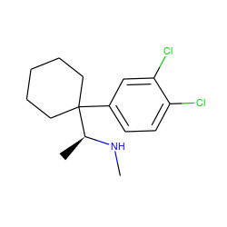 CN[C@@H](C)C1(c2ccc(Cl)c(Cl)c2)CCCCC1 ZINC000066076345