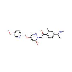 CN[C@@H](C)c1ccc(C(=O)Cn2ncc(OCc3ccc(OC)cn3)cc2=O)c(C)c1 ZINC000169711369