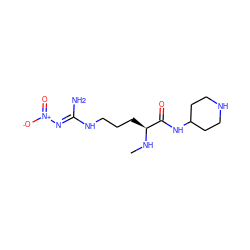 CN[C@@H](CCCN/C(N)=N/[N+](=O)[O-])C(=O)NC1CCNCC1 ZINC000028645957