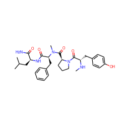 CN[C@@H](Cc1ccc(O)cc1)C(=O)N1CCC[C@H]1C(=O)N(C)[C@@H](Cc1ccccc1)C(=O)N[C@@H](CC(C)C)C(N)=O ZINC000299834636