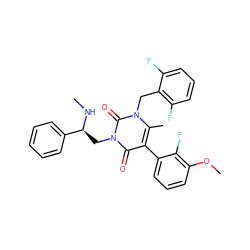 CN[C@@H](Cn1c(=O)c(-c2cccc(OC)c2F)c(C)n(Cc2c(F)cccc2F)c1=O)c1ccccc1 ZINC000013609596