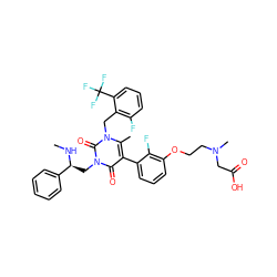 CN[C@@H](Cn1c(=O)c(-c2cccc(OCCN(C)CC(=O)O)c2F)c(C)n(Cc2c(F)cccc2C(F)(F)F)c1=O)c1ccccc1 ZINC000049841277