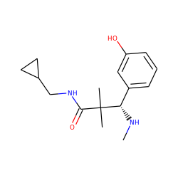 CN[C@@H](c1cccc(O)c1)C(C)(C)C(=O)NCC1CC1 ZINC000000026430