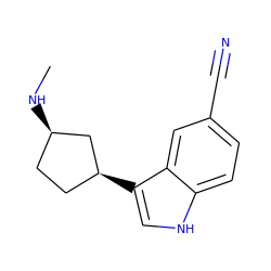 CN[C@@H]1CC[C@H](c2c[nH]c3ccc(C#N)cc23)C1 ZINC000038436440