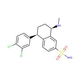 CN[C@@H]1CC[C@H](c2ccc(Cl)c(Cl)c2)c2ccc(S(N)(=O)=O)cc21 ZINC000028571568