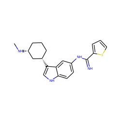 CN[C@@H]1CCC[C@H](c2c[nH]c3ccc(NC(=N)c4cccs4)cc23)C1 ZINC000043205513