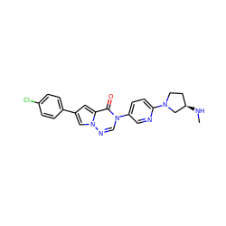 CN[C@@H]1CCN(c2ccc(-n3cnn4cc(-c5ccc(Cl)cc5)cc4c3=O)cn2)C1 ZINC000140559721