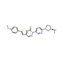 CN[C@@H]1CCN(c2ccc(-n3ncc4cc(-c5ccc(OC)cc5)sc4c3=O)cn2)C1 ZINC000036351525