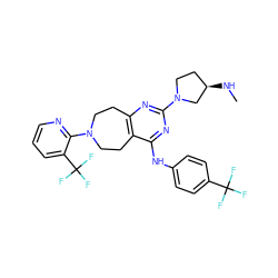 CN[C@@H]1CCN(c2nc3c(c(Nc4ccc(C(F)(F)F)cc4)n2)CCN(c2ncccc2C(F)(F)F)CC3)C1 ZINC000066258696