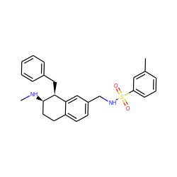 CN[C@@H]1CCc2ccc(CNS(=O)(=O)c3cccc(C)c3)cc2[C@@H]1Cc1ccccc1 ZINC000088260876