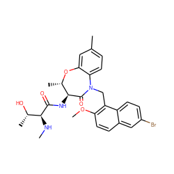 CN[C@H](C(=O)N[C@@H]1C(=O)N(Cc2c(OC)ccc3cc(Br)ccc23)c2ccc(C)cc2O[C@H]1C)[C@H](C)O ZINC000220140216