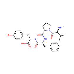 CN[C@H](C(=O)N1CCC[C@H]1C(=O)N[C@@H](Cc1ccccc1)C(=O)N[C@@H](Cc1ccc(O)cc1)C(=O)O)C(C)C ZINC000028385562