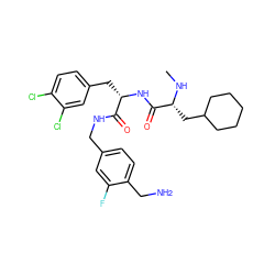 CN[C@H](CC1CCCCC1)C(=O)N[C@@H](Cc1ccc(Cl)c(Cl)c1)C(=O)NCc1ccc(CN)c(F)c1 ZINC000206337139