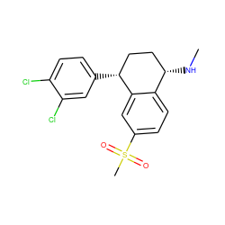 CN[C@H]1CC[C@@H](c2ccc(Cl)c(Cl)c2)c2cc(S(C)(=O)=O)ccc21 ZINC000003993656