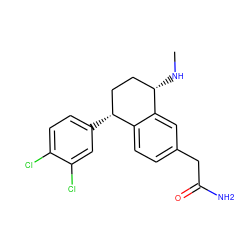 CN[C@H]1CC[C@@H](c2ccc(Cl)c(Cl)c2)c2ccc(CC(N)=O)cc21 ZINC000028571831