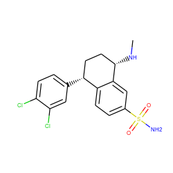 CN[C@H]1CC[C@@H](c2ccc(Cl)c(Cl)c2)c2ccc(S(N)(=O)=O)cc21 ZINC000028571499