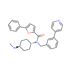 CN[C@H]1CC[C@H](N(Cc2cccc(-c3ccncc3)c2)C(=O)c2ccc(-c3ccccc3)o2)CC1 ZINC000253994444