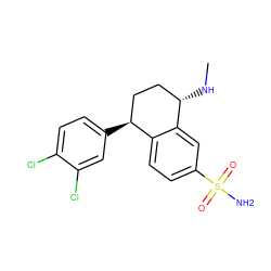 CN[C@H]1CC[C@H](c2ccc(Cl)c(Cl)c2)c2ccc(S(N)(=O)=O)cc21 ZINC000028571929