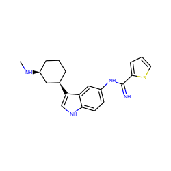 CN[C@H]1CCC[C@@H](c2c[nH]c3ccc(NC(=N)c4cccs4)cc23)C1 ZINC000084712078