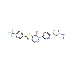 CN[C@H]1CCN(c2ccc(-n3ncc4cc(-c5ccc(C(F)(F)F)cc5)sc4c3=O)cn2)C1 ZINC000036351527