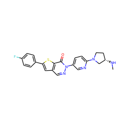 CN[C@H]1CCN(c2ccc(-n3ncc4cc(-c5ccc(F)cc5)sc4c3=O)cn2)C1 ZINC000035818179