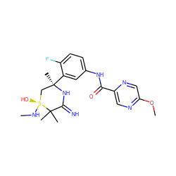 CN[S@]1(O)C[C@@](C)(c2cc(NC(=O)c3cnc(OC)cn3)ccc2F)NC(=N)C1(C)C ZINC001772588929