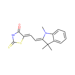 CN1/C(=C\C=C2/SC(=S)NC2=O)C(C)(C)c2ccccc21 ZINC000004579627