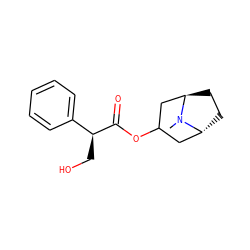 CN1[C@@H]2CC[C@@H]1CC(OC(=O)[C@@H](CO)c1ccccc1)C2 ZINC000100016634