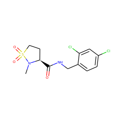 CN1[C@H](C(=O)NCc2ccc(Cl)cc2Cl)CCS1(=O)=O ZINC000095565365