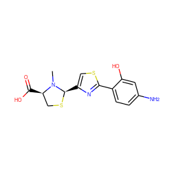 CN1[C@H](C(=O)O)CS[C@@H]1c1csc(-c2ccc(N)cc2O)n1 ZINC000103234745