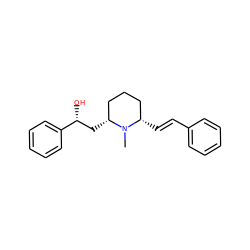 CN1[C@H](C[C@@H](O)c2ccccc2)CCC[C@@H]1/C=C/c1ccccc1 ZINC000033996724