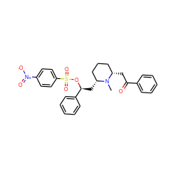 CN1[C@H](C[C@H](OS(=O)(=O)c2ccc([N+](=O)[O-])cc2)c2ccccc2)CCC[C@@H]1CC(=O)c1ccccc1 ZINC000045367072