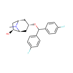 CN1[C@H]2C[C@@H](OC(c3ccc(F)cc3)c3ccc(F)cc3)C[C@H]1C[C@@H]2O ZINC000169344747