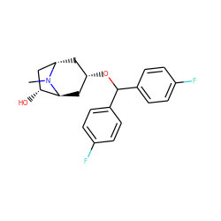 CN1[C@H]2C[C@@H](OC(c3ccc(F)cc3)c3ccc(F)cc3)C[C@H]1C[C@H]2O ZINC000169344955